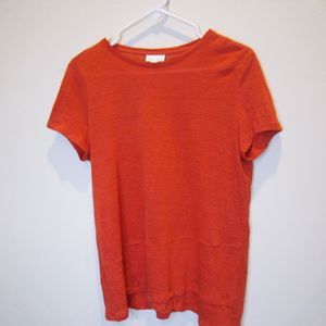 J Jill 100% Love Linen Red Flare Bottom Tshirt-SzM